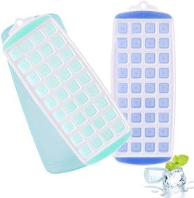 img 4 attached to ❄️ Vkarh Ice Cube Trays, 2 Pack Silicone Ice Cube Molds with Removable Lids, Easy Release 72 Small Ice Cubes - Ideal for Whiskey Cocktails, BPA Free, Stackable & Dishwasher Safe