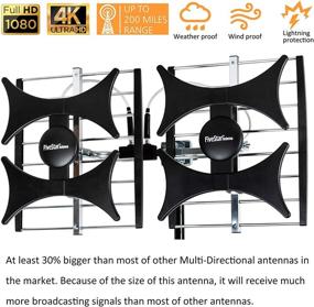 img 3 attached to 📡 2021 Five Star Multi-Directional 4V HDTV Antenna: 200 Mile Range, Indoor/Outdoor, 4K Ready, Supports 4 TVs - Installation Kit Included