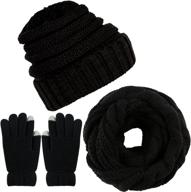 🧣 ultra-soft winter knitted scarf, beanie hat, and gloves set - perfect for men and women logo