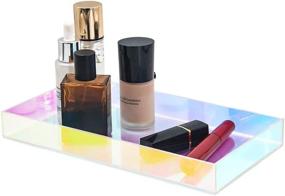 img 4 attached to 💄 Colorful Acrylic Vanity Drawer Organizer - Makeup Tray Holder for Cosmetics, Small Things Storage - Vanity Countertop, Bathroom Drawers, Desk Drawers, Bedroom