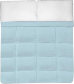 img 1 attached to 🛏️ Down Alternative Polyester Comforter Box Stitch Microfiber Bedding - Twin Size, Light Blue by Sweet Home Collection