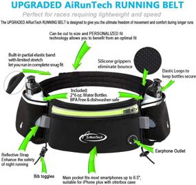 img 2 attached to 🏃 Adjustable AiRunTech Running Belt with Water Bottles for Runners - No Bounce Hydration Belt with Customizable Strap Design