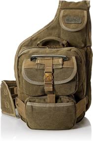 img 4 attached to Eurosport Urban Canvas Khaki Backpack: Stylish & Functional Backpacks