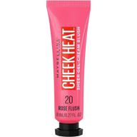 💄 maybelline gel-cream blush - lightweight, breathable & sheer flush of color, natural dewy finish, oil-free face makeup, rose flush, 0.27 fl oz logo