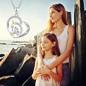 img 2 attached to 🦄 925 Sterling Silver Unicorn Necklace for Women Girls - Cute Animal Pendant with Unicorns in Heart, Rolo Chain Jewelry, 18 Inches - Perfect Mother Daughter Unicorn Necklace Gift