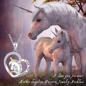 img 3 attached to 🦄 925 Sterling Silver Unicorn Necklace for Women Girls - Cute Animal Pendant with Unicorns in Heart, Rolo Chain Jewelry, 18 Inches - Perfect Mother Daughter Unicorn Necklace Gift