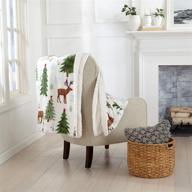 🦌 cozy up this holiday season with the eve collection decorative holiday throw blanket: super soft fleece sherpa (50" x 60", deers, trees & snow) logo