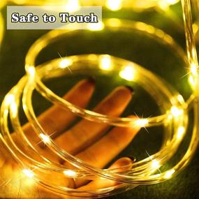 img 1 attached to 🎄 Festive Solar Rope Lights: 33ft Twinkle String Lights, Waterproof for Outdoor Christmas Decorations