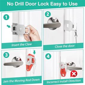 img 1 attached to Enhanced Home Security Portable Door Lock - Ideal Travel Lock for Apartments and Hotels