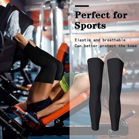 img 3 attached to 🏋️ Full Compression Leg Sleeves for Men and Women, Ideal for Sports, Cycling, Running, Basketball - Knee, Thigh, Calf Support