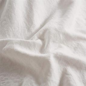 img 1 attached to 🛏️ Набор постельного белья MUKKA Boho Pom Pom для одеяла Queen (90x90 дюймов) - Солидный белый, 3-х предметный набор постельного белья с кисточкой-бахромой, легкий микрофибра с россыпью, молния - Включает 1 наволочку и 2 подушки.