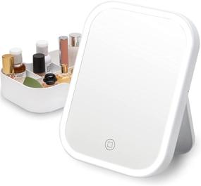 img 4 attached to SGUTEN Lighted Table Makeup Mirror: Portable, Rechargeable Vanity Mirror with LED Lights in White