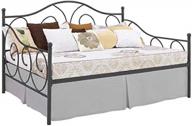 🛏️ скатерть для дивана-кровати с фигурными углами - трехстороннее покрытие - микрофибра с гофрировкой (односпальная, светло-серый) - высота 16 дюймов логотип