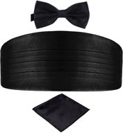 👔 classic cummerbund pocket square and handkerchief set for men's tuxedos - stylish accessories logo