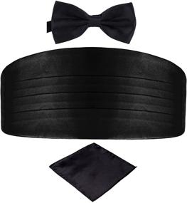 img 4 attached to 👔 Classic Cummerbund Pocket Square and Handkerchief Set for Men's Tuxedos - Stylish Accessories