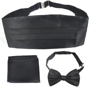 img 1 attached to 👔 Classic Cummerbund Pocket Square and Handkerchief Set for Men's Tuxedos - Stylish Accessories