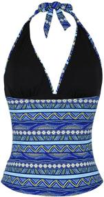 img 2 attached to Hilor Womens Plunging Shirred Tankini Women's Clothing in Dresses