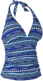 img 3 attached to Hilor Womens Plunging Shirred Tankini Women's Clothing in Dresses