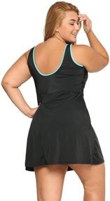 img 3 attached to DELIMIRA Plus Size Women's Swimdress with Zip Front Skirted Bathing Suit - One Piece Swimwear