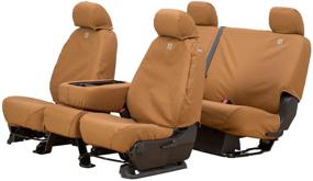 img 2 attached to 🚗 Custom Fit Brown Duck Weave Carhartt SeatSaver Seat Cover for Select Ram Models by Covercraft