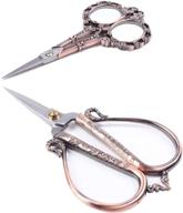 🌸 bihrtc vintage european style stainless steel scissors for needlework, embroidery, sewing, craft, art work & everyday use with auspicious clouds and plum blossom design logo