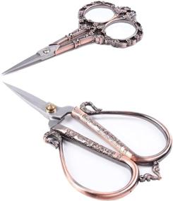 img 4 attached to 🌸 BIHRTC Vintage European Style Stainless Steel Scissors for Needlework, Embroidery, Sewing, Craft, Art Work & Everyday Use with Auspicious Clouds and Plum Blossom Design