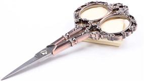 img 1 attached to 🌸 BIHRTC Vintage European Style Stainless Steel Scissors for Needlework, Embroidery, Sewing, Craft, Art Work & Everyday Use with Auspicious Clouds and Plum Blossom Design