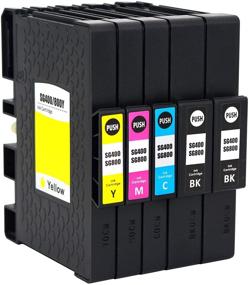 img 4 attached to 🖨️ High-Yield Compatible Ink Cartridges for Sawgrass Virtuoso SG 400 SG 800 Printer (2 Black, 1 Cyan, 1 Magenta, 1 Yellow, 5-Pack)