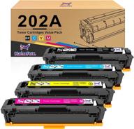 🖨️ halofox 202a 202x cf500a cf500x compatible toner cartridge for hp pro mfp printers - high-quality 4-pack (black cyan magenta yellow) logo