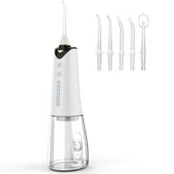 🚰 sodablue water flosser teeth cleaner - cordless oral irrigator for teeth cleaning - electric portable water pick for braces & kids - rechargeable travel companion - includes 5 jet tips & 300ml water tank logo