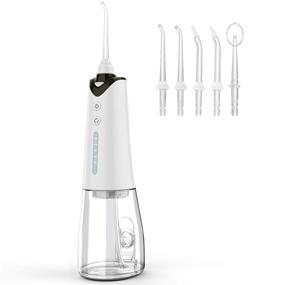 img 4 attached to 🚰 SodaBlue Water Flosser Teeth Cleaner - Cordless Oral Irrigator for Teeth Cleaning - Electric Portable Water Pick for Braces & Kids - Rechargeable Travel Companion - Includes 5 Jet Tips & 300mL Water Tank