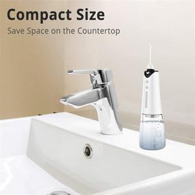 img 3 attached to 🚰 SodaBlue Water Flosser Teeth Cleaner - Cordless Oral Irrigator for Teeth Cleaning - Electric Portable Water Pick for Braces & Kids - Rechargeable Travel Companion - Includes 5 Jet Tips & 300mL Water Tank