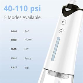 img 1 attached to 🚰 SodaBlue Water Flosser Teeth Cleaner - Cordless Oral Irrigator for Teeth Cleaning - Electric Portable Water Pick for Braces & Kids - Rechargeable Travel Companion - Includes 5 Jet Tips & 300mL Water Tank