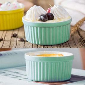 img 1 attached to Porcelain Ramekins Souffle Bakeware 8OZ 8PCS