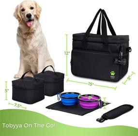 img 2 attached to 🐶 TOBBYA Dog Travel Bag – Airline Approved Organizer with Detachable Poop Bag Dispenser, 2 Collapsible Bowls – Water Resistant Oxford Material with Leak-Proof Lining