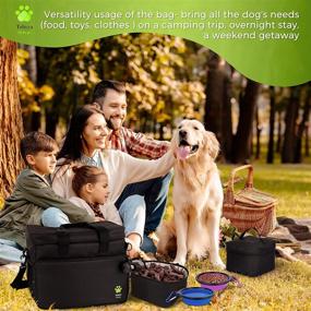 img 1 attached to 🐶 TOBBYA Dog Travel Bag – Airline Approved Organizer with Detachable Poop Bag Dispenser, 2 Collapsible Bowls – Water Resistant Oxford Material with Leak-Proof Lining