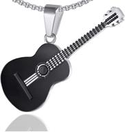 🎸 24-inch box chain punk rock titanium steel guitar pendant necklace by xusamss - music style logo