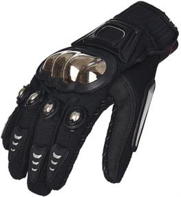 img 4 attached to TINTON LIFE® Full Finger Summer Motorbike Gloves, Black Large - Metal Protective Motorcycle Gloves