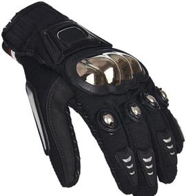 img 2 attached to TINTON LIFE® Full Finger Summer Motorbike Gloves, Black Large - Metal Protective Motorcycle Gloves