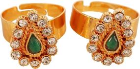 img 4 attached to Touchstone Bollywood Rhinestone Emerald Designer