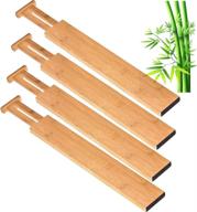 🗄️ fancylovesotio bamboo drawer dividers organizer - 4 pack, adjustable & expandable for kitchen, dresser, bath, office - 17.3"-22 логотип