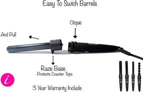 img 1 attached to Набор для завивки волос iKonic Clique Professional Curling Wand: 4-в-1 нагреваемая щипцы для завивки волос с 4 керамическими насадками и рукавицей, устойчивой к высокой температуре.