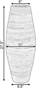 img 1 attached to 🎋 Цилиндрическая черная бамбуковая ваза для пола высотой 27,5 дюйма от Uniquewise: идеально подходит для украшения обеденной, гостиной или входной зоны.