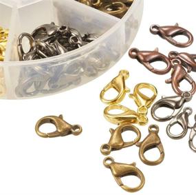 img 2 attached to 📿 PH PandaHall 120pcs Lobster Claw Clasps Zinc Alloy Fastener Hook Jewelry Clasps Fasteners for Necklaces, Bracelets, and Jewelry Making - Set of 6 Colors, 14x8mm