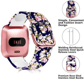 img 3 attached to 📿 ZEROFIRE Неизгледимый напечатанный силиконовый браслет для Fitbit Versa, Versa 2 и Versa Lite Edition - Совместимые браслеты для мужчин и женщин