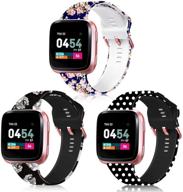 📿 zerofire неизгледимый напечатанный силиконовый браслет для fitbit versa, versa 2 и versa lite edition - совместимые браслеты для мужчин и женщин логотип