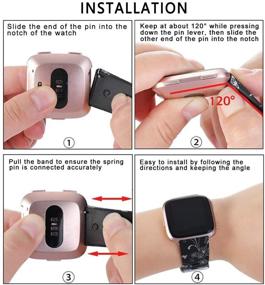 img 1 attached to 📿 ZEROFIRE Неизгледимый напечатанный силиконовый браслет для Fitbit Versa, Versa 2 и Versa Lite Edition - Совместимые браслеты для мужчин и женщин