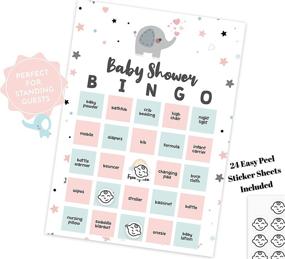 img 3 attached to Baby Shower Bingo Elephant Stickers