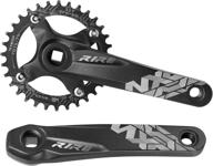 lingque mountain bike square taper crankset, 170mm mtb crankset with 104 bcd narrow wide tooth chainring 32/34t, aluminum crank arm set for bicycles logo