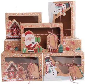 img 4 attached to 🍪 OurWarm 12 Pack Christmas Cookie Boxes: Festive Holiday Treat Boxes for Perfect Gift Giving